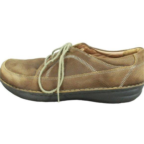 Alegria Other - Alegria Brown Leather Slip On Lace Up Ankle Sneaker Shoes Size 14